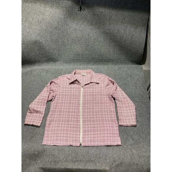 Vintage Bon Worth Jacket Women’s Size PM Pink Long Sleeve Full Zip - Picture 1 of 9